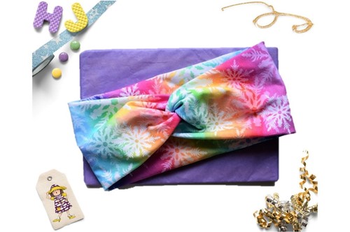 Buy  Faux Twist Headband Rainbow Snowflakes now using this page